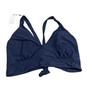 Universal Standard Bikini Top L 22 24 Blue NWT Swim Suit Beach Travel